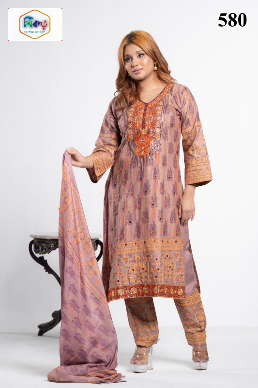 New Readymade Eid Collection Girls Cotton Skinprint Embroidery Lace Work Salwar Kameez | Three Piece 50