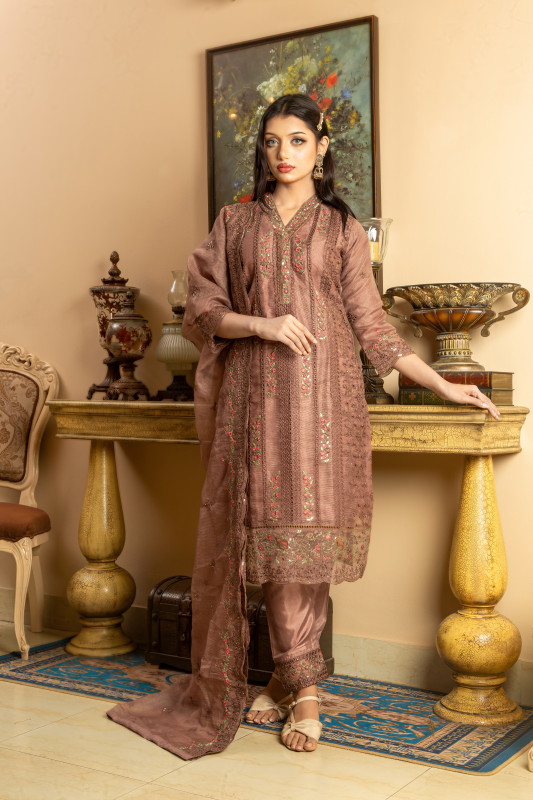 New Readymade Eid Collection Girls Cotton Skinprint Embroidery Lace Work Salwar Kameez | Three Piece 21