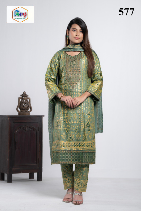 New Readymade Eid Collection Girls Cotton Skinprint Embroidery Lace Work Salwar Kameez | Three Piece 55